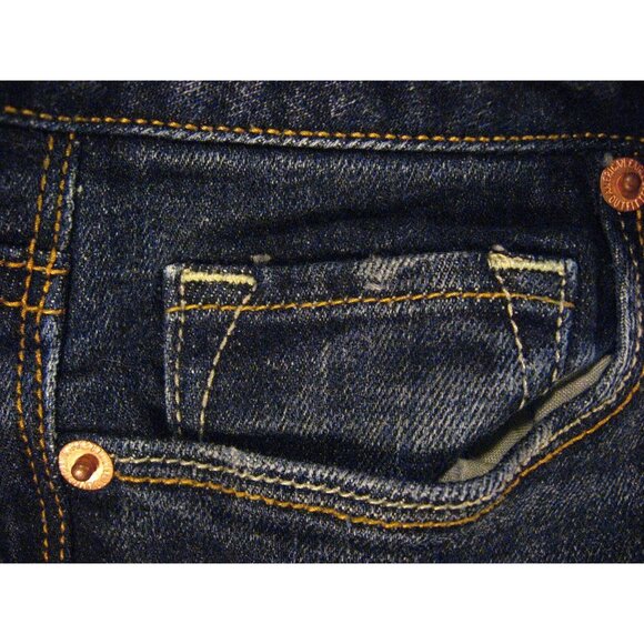 American Eagle Womens CUTOFF JEAN SHORTS Low Rise Sequin Pockets W 28 MEASURED - Picture 5 of 10